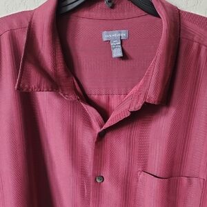 Van Heusen Men's Wine Red Button-Down Shirt